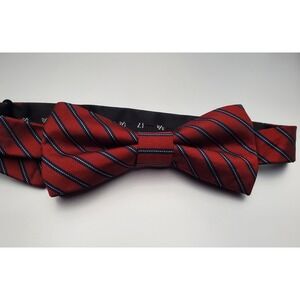 Wembley‎ Polyester Bow Tie Red Blue White Checked 2" Wide Pre Tied